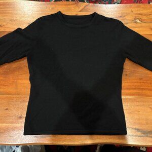 100% Cashmere Scoop Neck Black Women's Sweater XS/S